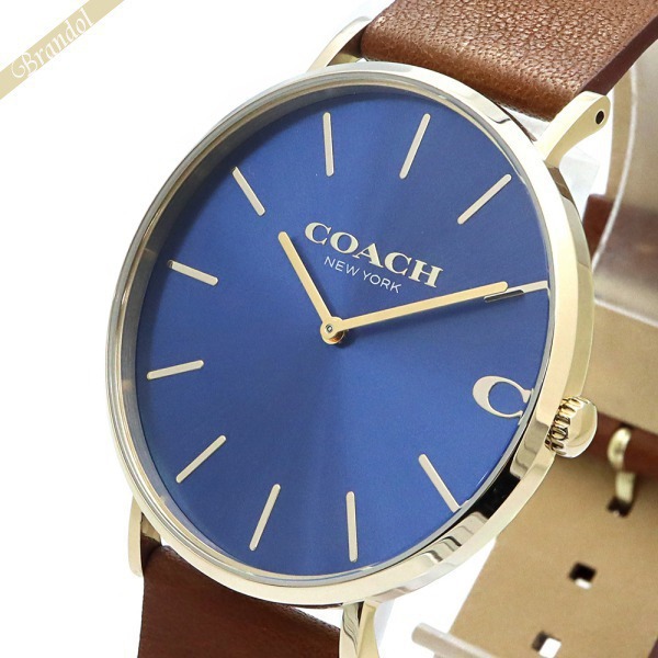 COACH コーチ メンズ腕時計 Charles チャールズ 41mm ブルー×ブラウン 14602473