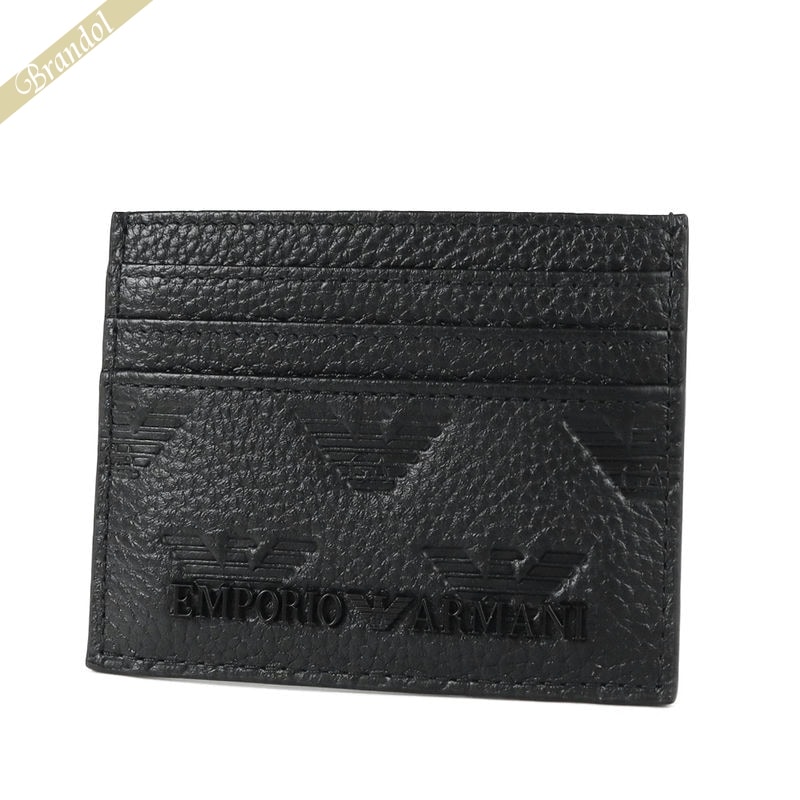 EMPORIO ARMANI エンポリオアルマーニ カードケース イーグルロゴ エンボス ブラック YEM320 Y142V 81072