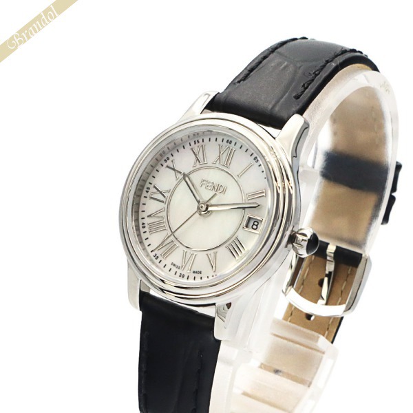 FENDI フェンディ レディース腕時計 クラシコ CLASSICO 26mm ホワイトパール×ブラック F254024511