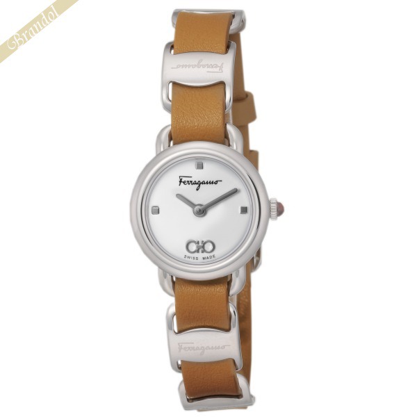 Ferragamo フェラガモ レディース腕時計 VARINA 22mm ホワイト×ライトブラウン SFHT01222