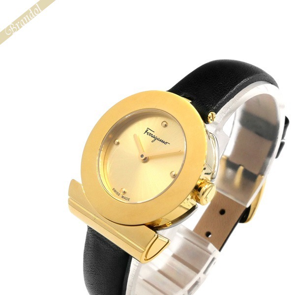 Ferragamo フェラガモ レディース腕時計 Gancino ガンチーノ 27mm ゴールド×ブラック SFPD01719