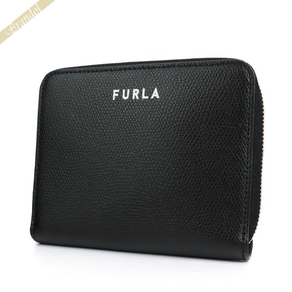 FURLA フルラ 二つ折り財布 レザー ラウンドファスナー型 ブラック 1056298 NERO