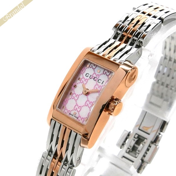 GUCCI グッチ レディース腕時計 Gメトロ G-Metoro レクタングル ピンクシェル×シルバー YA086515