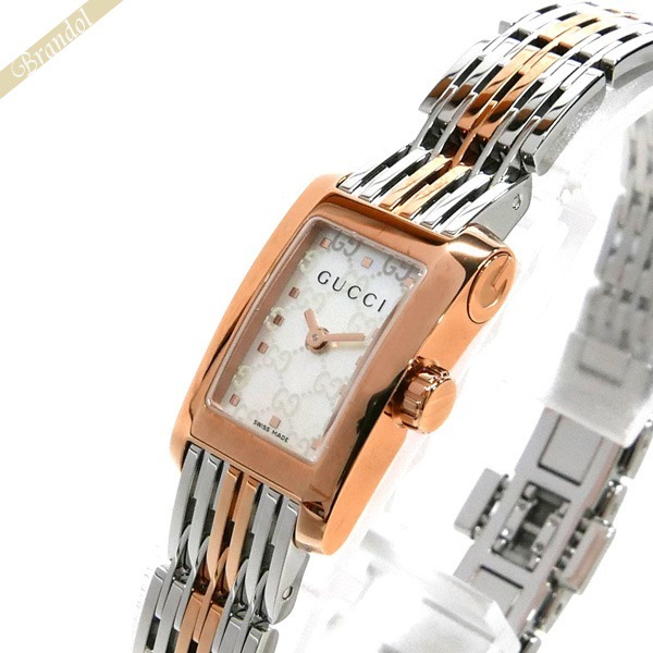GUCCI グッチ レディース腕時計 Gメトロ G-Metoro レクタングル ホワイトシェル×シルバー YA086516