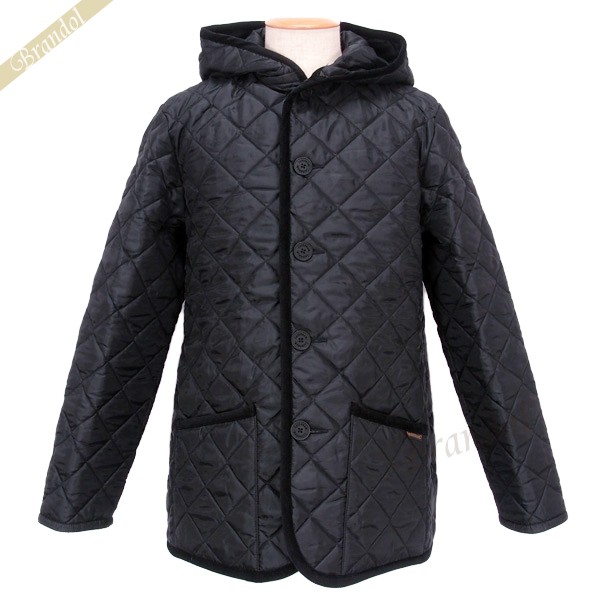 LAVENHAM ラベンハム メンズ キルティングジャケット CRAYDON ショート コート フード付 ブラック Lサイズ