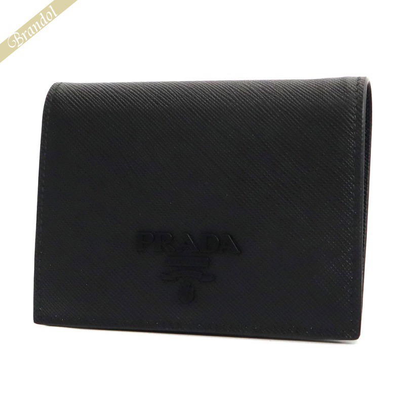 PRADA プラダ 二つ折り財布 レザー ブラック 1MV204 2EBW F0002