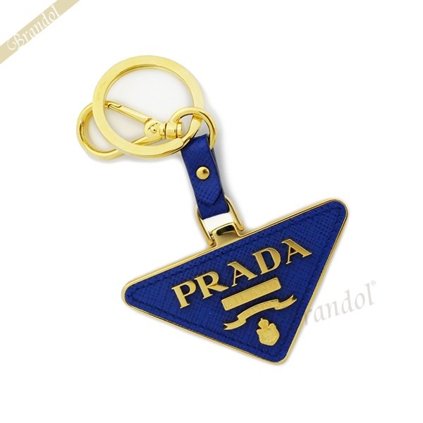 Brandol / PRADA プラダ キーリング 三角ロゴ メタル キーホルダー 