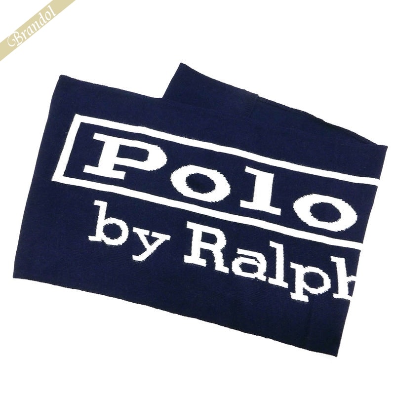 POLO RALPH LAUREN ポロ ラルフローレン マフラー ビッグロゴ スカーフ ネイビー PC0254 433