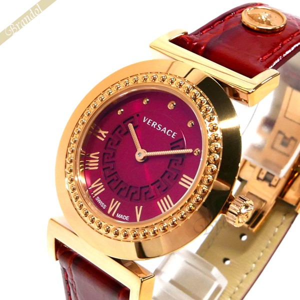 VERSACE ヴェルサーチ レディース腕時計 ヴァニティ 35mm パープル系×レッド P5Q80D800S800