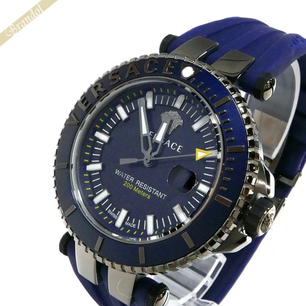 VERSACE ヴェルサーチ メンズ腕時計 Vレース ダイバー 46mm ネイビー VAK020016