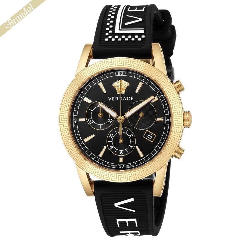 VERSACE ヴェルサーチ メンズ腕時計 SPORT TECH スポーツテック クロノグラフ 40mm ブラック×ゴールド VELT00119