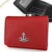 Vivienne Westwood ヴィヴィアンウエストウッド 三つ折り財布 がま口 オーブ レッド 51010018 SAFFBIO H407 RED
