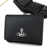 Vivienne Westwood ヴィヴィアンウエストウッド 三つ折り財布 がま口 オーブ ブラック 51010018 SAFFBIO N401 BLACK