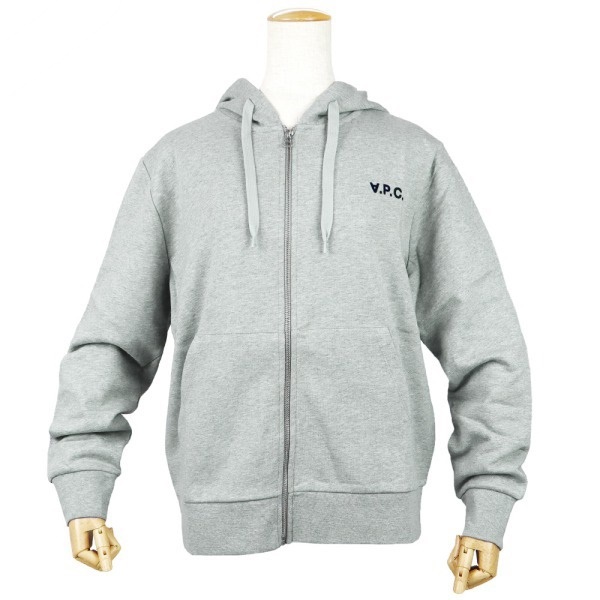 A.P.C. アーペーセー パーカー ワンポイントロゴ 長袖 XSサイズ グレー COECQ F27710 PLA HEATHERED GREY XS