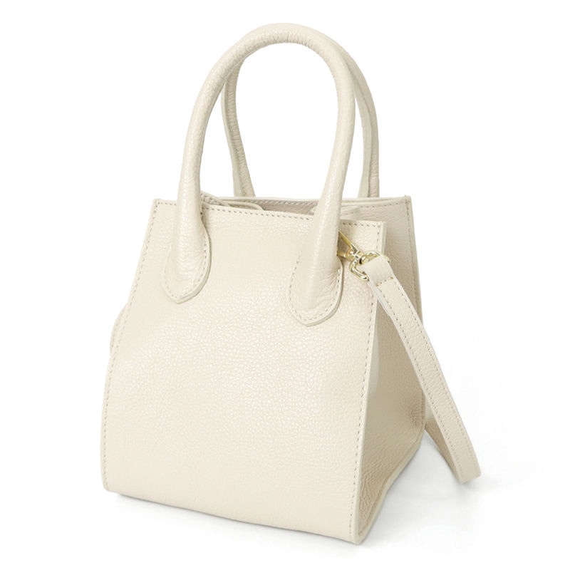 AULENTTI オウレンティ ショルダーバッグ レザー 2way ミニトートバッグ ホワイト EL-8800-DO-D37