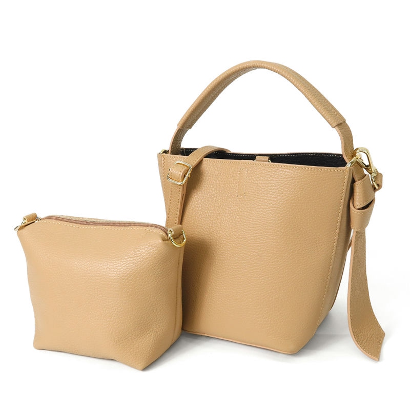 AULENTTI オウレンティ ショルダーバッグ レザー 2way バケットバッグ ベージュ FB-5976-DOSA-D81