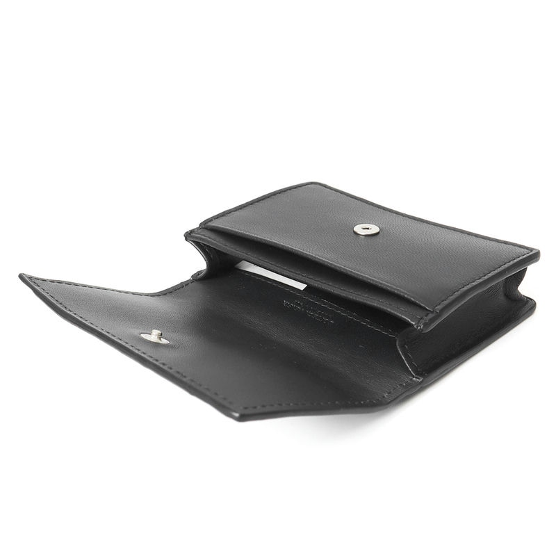 【美品】ボッテガ ヴェネタ ブラック レザー 編み込み名刺入れ イントレチャート Brandol / BOTTEGA VENETA ボッテガヴェネタ 名刺入れ イントレ