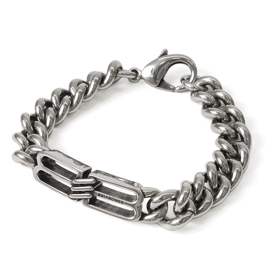 BALENCIAGA バレンシアガ ブレスレッド BB ICON チェーンブレス Mサイズ クロームシルバー 718493 0911 M