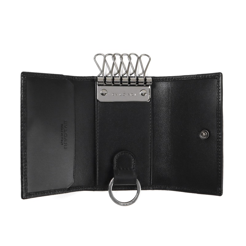 BVLGARI(ブルガリ) キーケース ブルガリブルガリ 黒 6連フック レザー