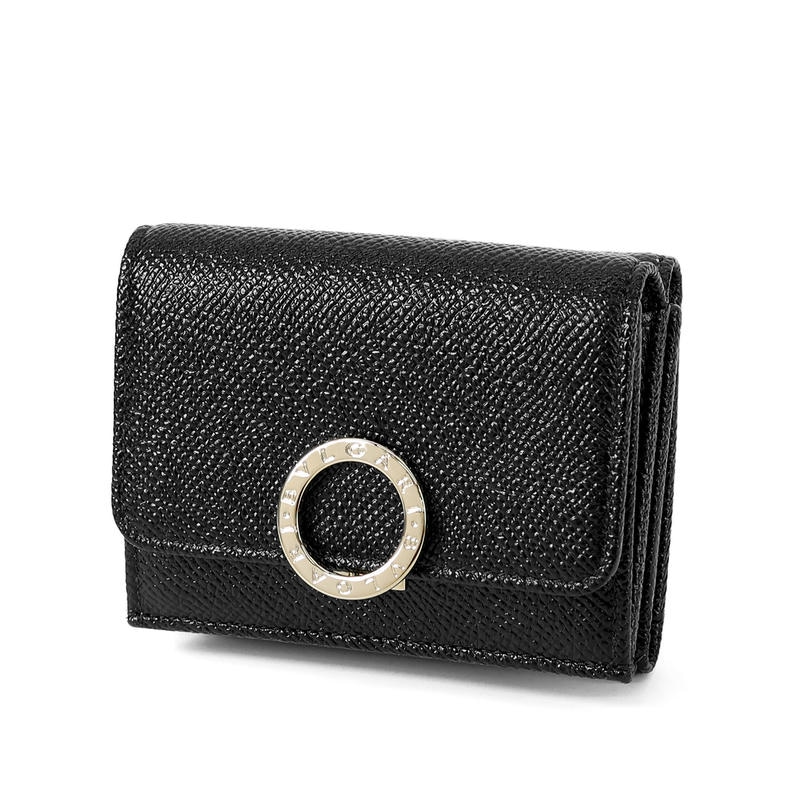 BVLGARI ブルガリ 三つ折り財布 ブルガリ・ブルガリ コンパクトウォレット ブラック 288648 BLK