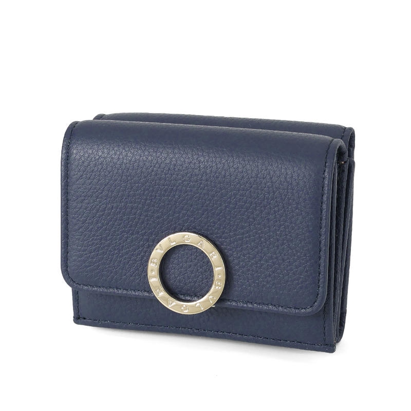 BVLGARI ブルガリ 三つ折り財布 ブルガリ・ブルガリ バイカラー コンパクトウォレット ネイビー×ライトピンク 292966 BLBER