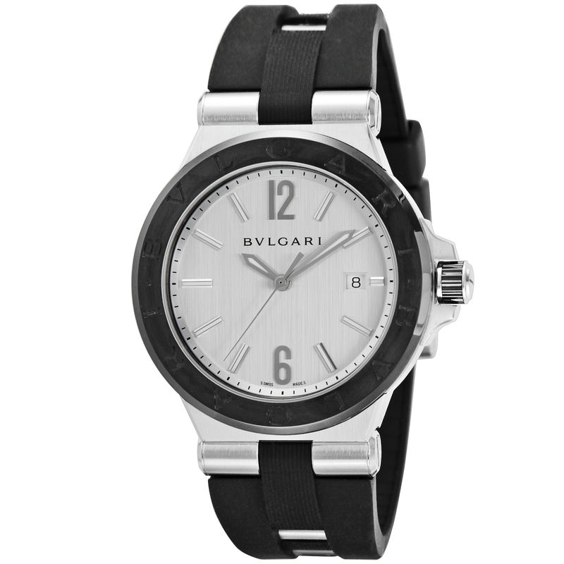 BVLGARI ブルガリ メンズ腕時計 ディアゴノ マグネシウム 42mm 自動巻き シルバー×ブラック DG42C6SCVD