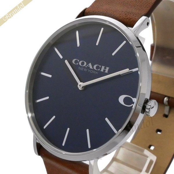 Brandol Coach コーチ メンズ腕時計 Charles チャールズ 41mm ネイビー ブラウン
