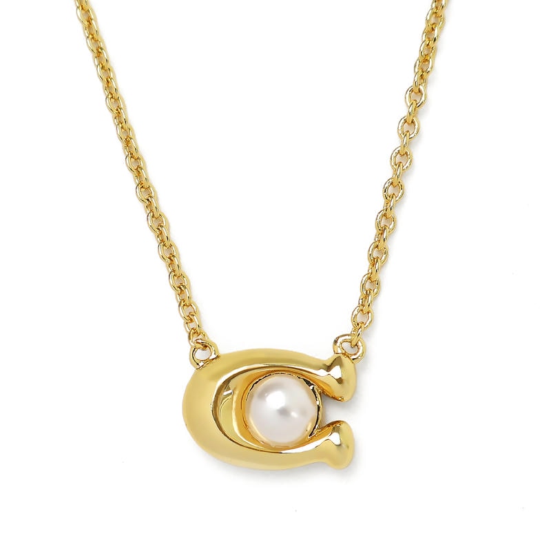 COACH コーチ ネックレス Cモチーフ ペンダント ゴールド 341916GLD100