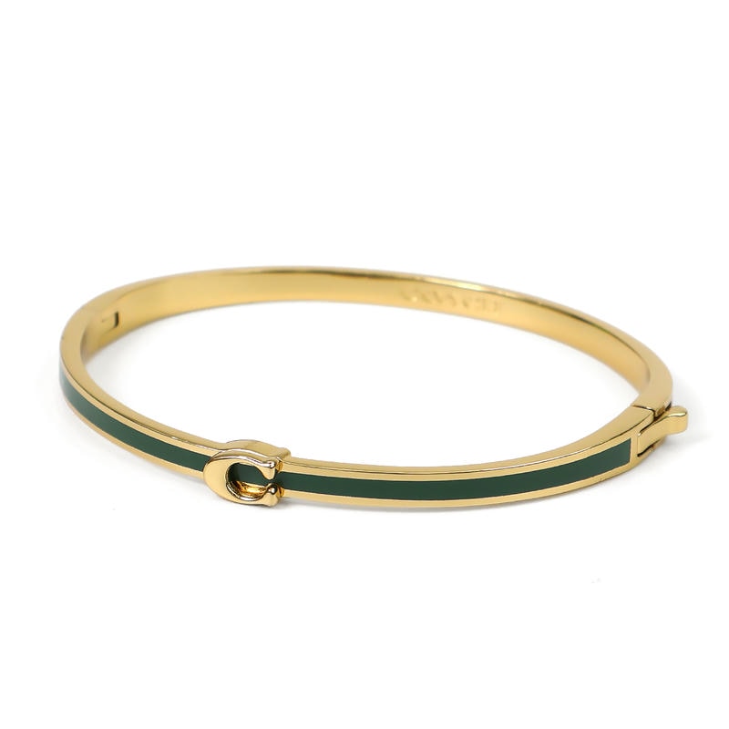 COACH コーチ バングル Cモチーフ バイカラー ゴールド×グリーン 546478GLD300