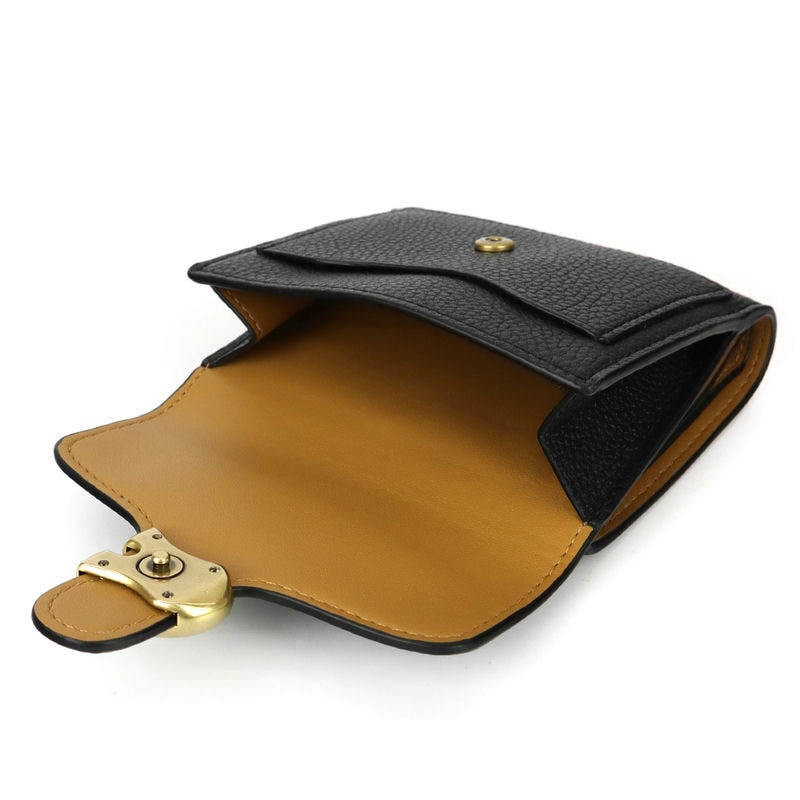 Brandol / COACH コーチ 二つ折り財布 Cバックル レザー ブラック