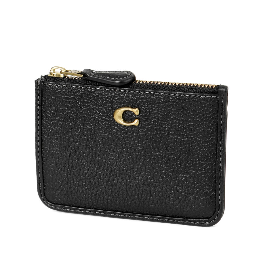 COACH コーチ 小銭入れ ミニ スキニー IDケース レザー コインケース ブラック CR550 B4BK
