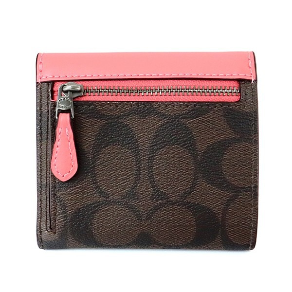 Brandol / COACH コーチ 折り財布 シグネチャー ミニ財布 ブラウン