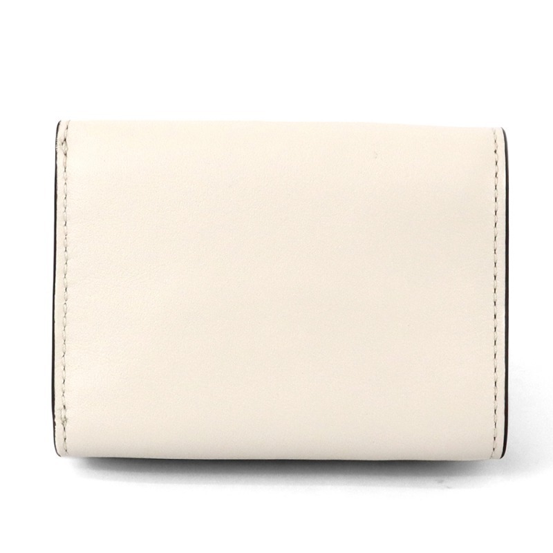 【美品】COACH 三つ折り財布 シグネチャー ミニ ライトベージュ ホワイト Brandol / COACH コーチ 三つ折り財布 シグネチャー ミニウォレット