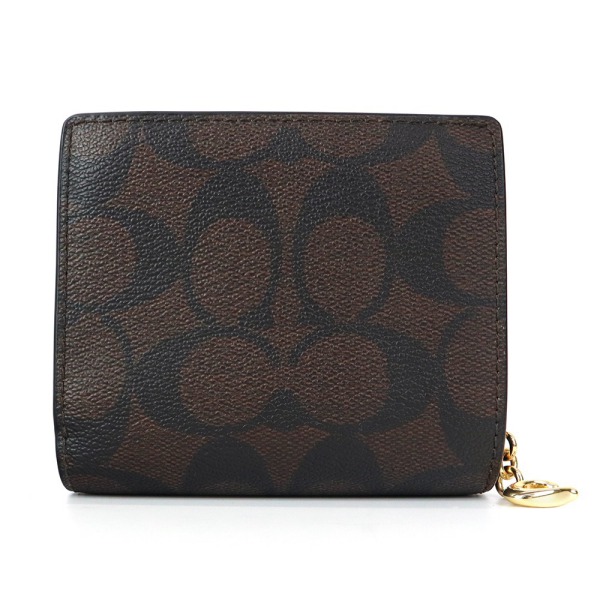 Brandol / COACH コーチ 二つ折り財布 シグネチャー ブラウン×ブラック  