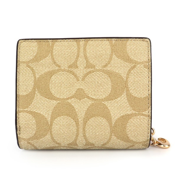 Brandol / COACH コーチ 二つ折り財布 シグネチャー ライトベージュ