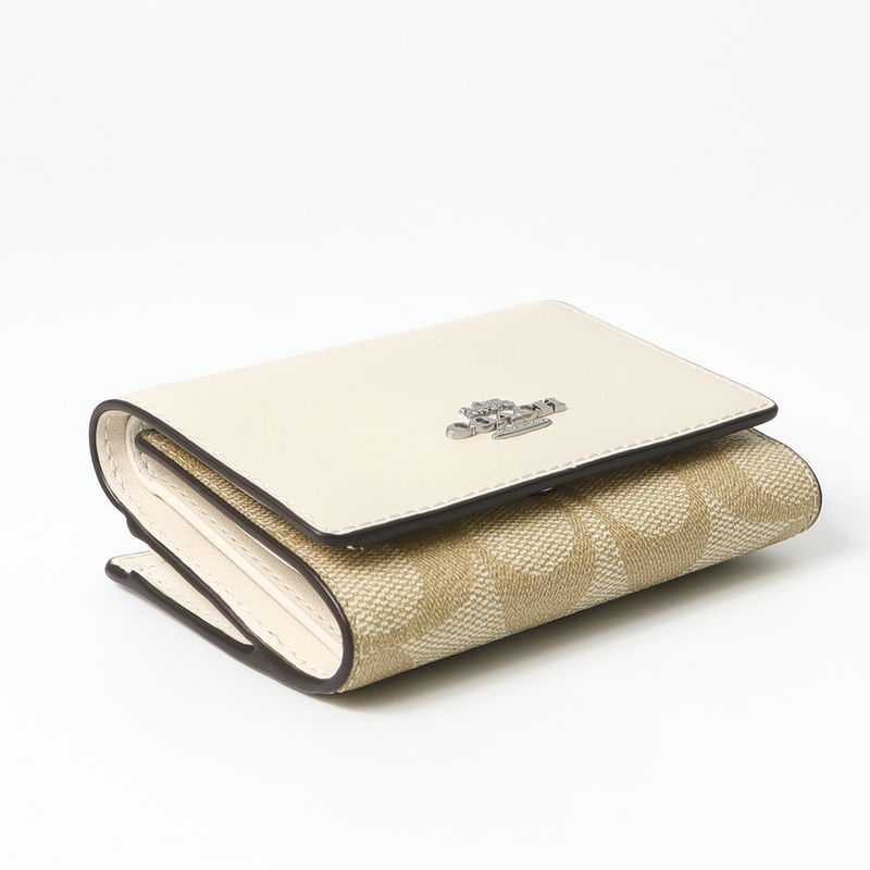 COACH コーチ　マイクロ ウォレット シグネチャー 三つ折り財布小銭入れ付き CM761 SIGHA レディース ホワイト Brandol / COACH コーチ 三つ折り財布 シグネチャー キャンバス