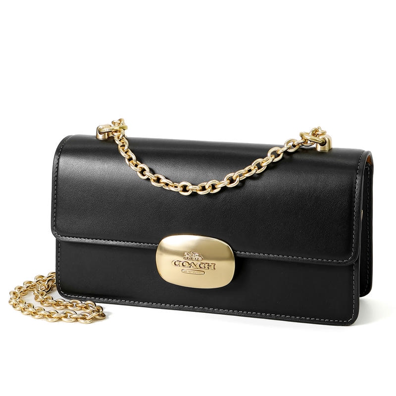 COACH コーチ ショルダーバッグ エライザ フラップ クロスボディ ブラック CP008 IMBLK