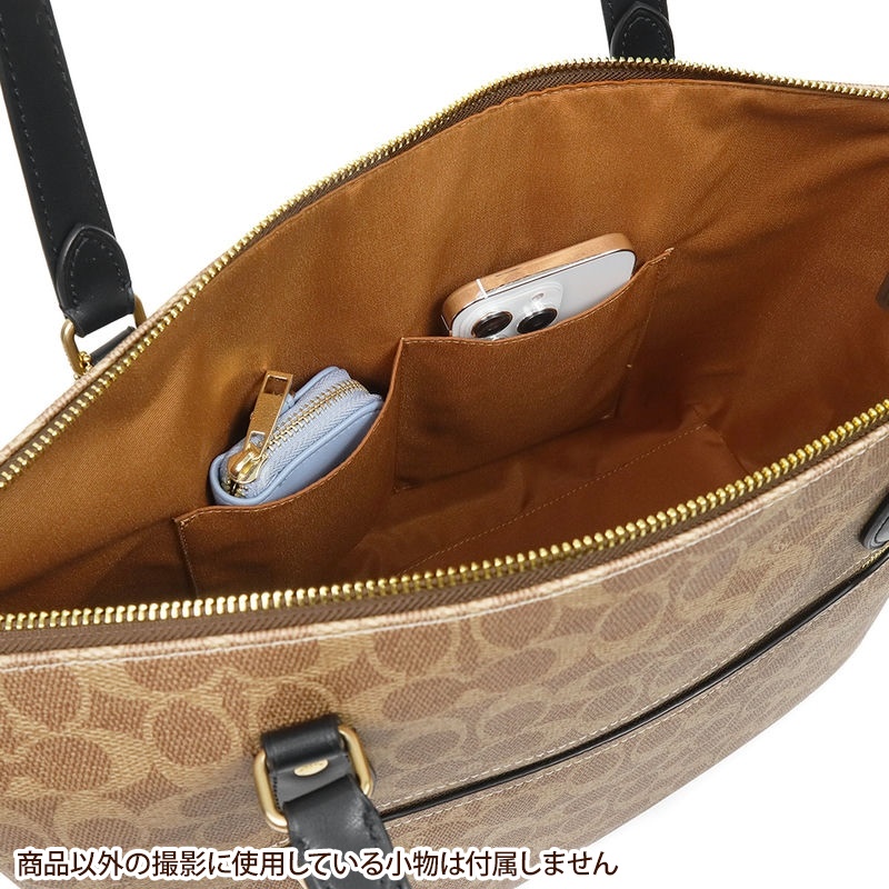 COACH トートバッグ ベージュ/ブラック Brandol / COACH コーチ トートバッグ シグネチャー ギャラリー