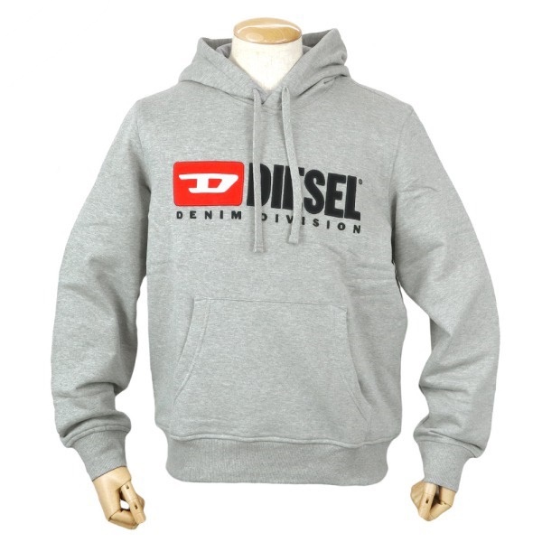 DIESEL ディーゼル パーカー ロゴ フーディー Sサイズ グレー A03757 0BAWT 9CB GREY S