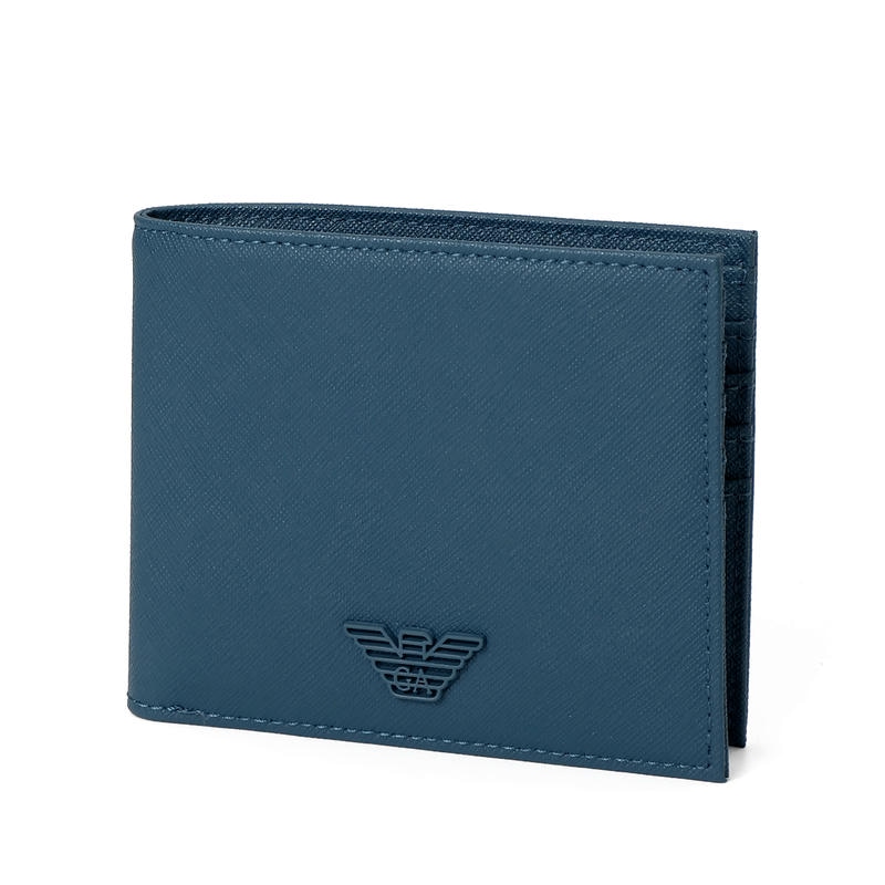 EMPORIO ARMANI エンポリオアルマーニ 二つ折り財布 カードケース ブルー系 EM002521 AF13666 U9233