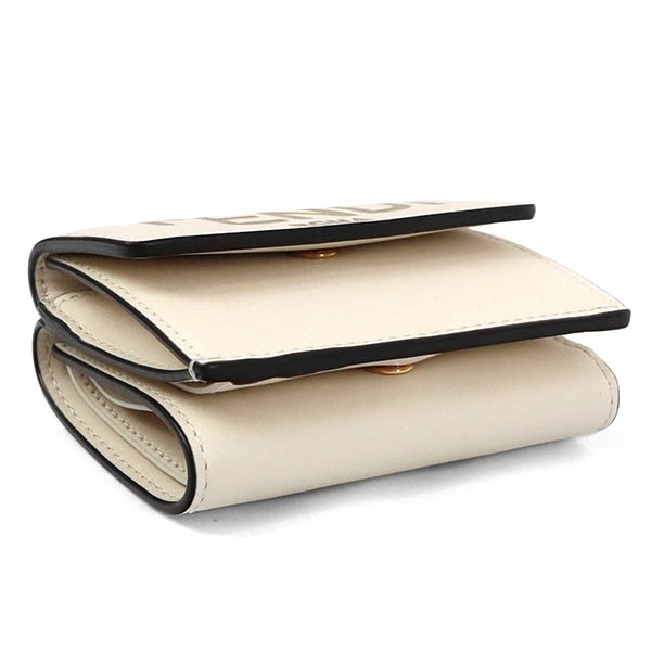 FENDI ピーカブー マイクロ 三つ折り財布 ホワイトレザー