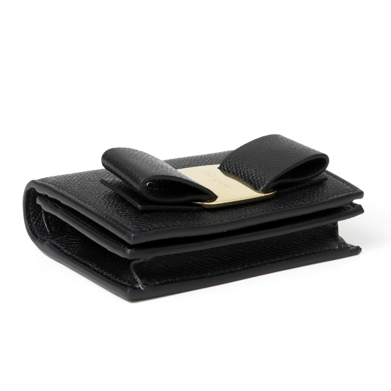 Brandol / Ferragamo フェラガモ 二つ折り財布 ヴァラリボン レザー 