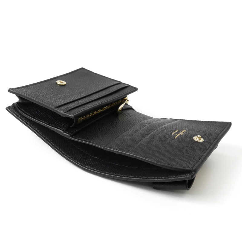 Brandol / Ferragamo フェラガモ 二つ折り財布 ヴァラリボン レザー 
