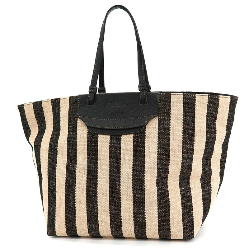 FURLA フルラ トートバッグ ストライプ ブラック系 WB00510 BX0635 TYY00