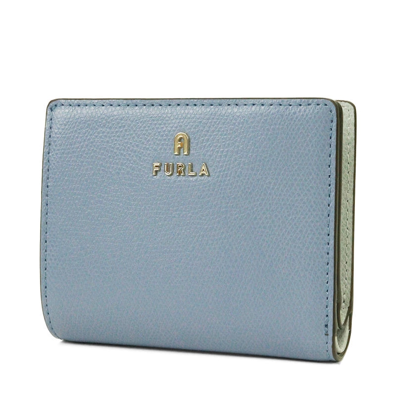 Brandol / FURLA フルラ 二つ折り財布 レザー スクエア バイカラー