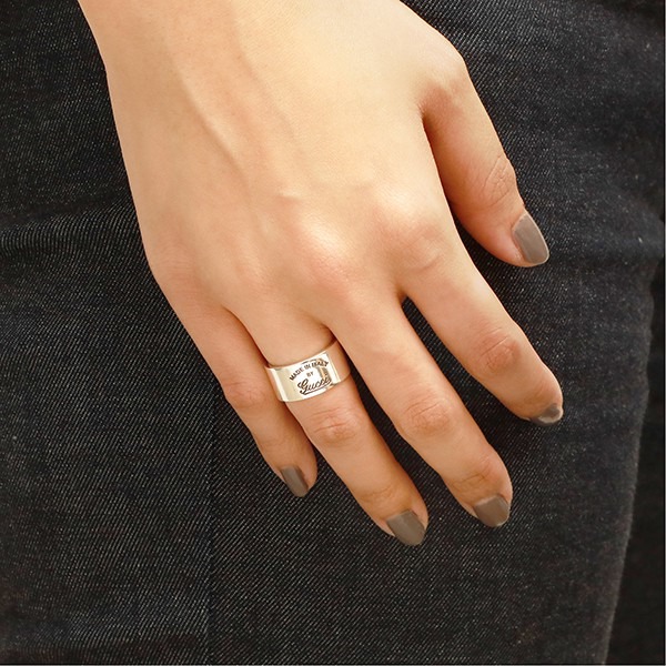 Brandol / GUCCI グッチ 指輪 ヴィンテージ ロゴ リング 10号 シルバー