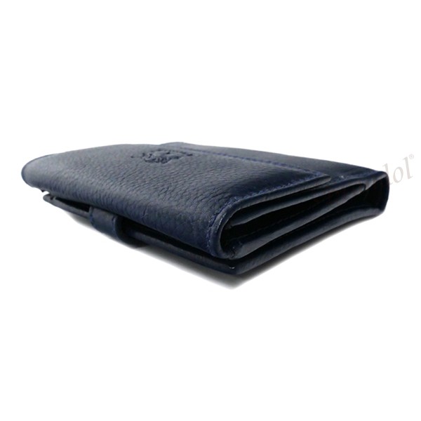 Brandol / IL BISONTE イルビゾンテ 折り財布 本革 レザー ネイビー