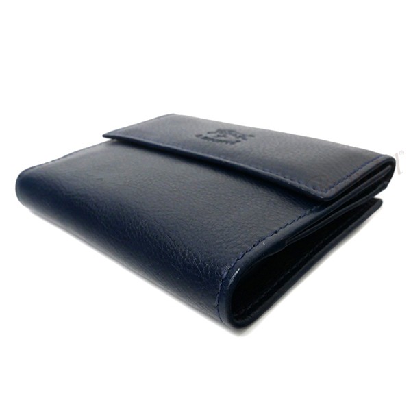 Brandol / IL BISONTE イルビゾンテ 折り財布 本革 レザー ネイビー