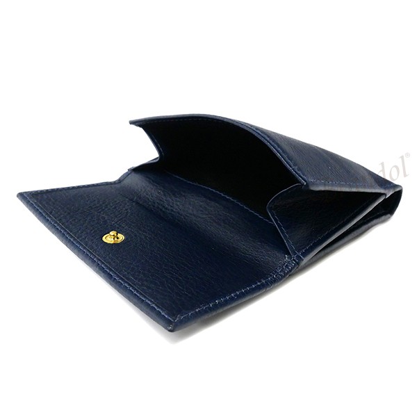 Brandol / IL BISONTE イルビゾンテ 折り財布 本革 レザー ネイビー