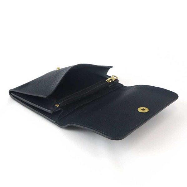 【新品未使用】イルビゾンテ 二つ折り がま口 財布 ネイビー イルビゾンテ がま口 財布 ネイビー 二つ折り Wホック レザー 革 (IL